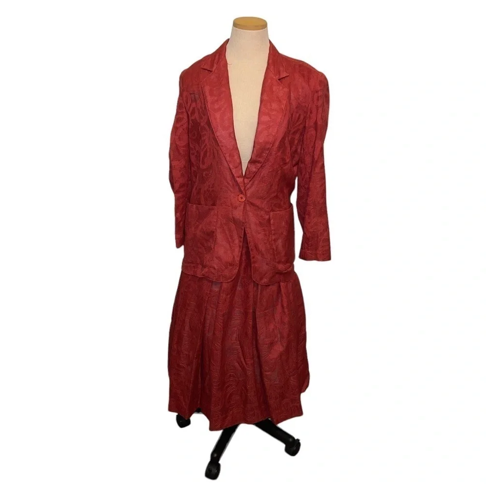 Christian Dior Vintage Woman Skirt and Jacket Set Size 10